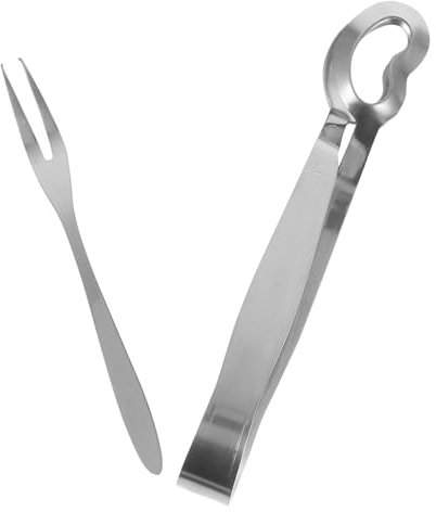 BEBEMOKO Pinza Per Lumache in Acciaio 202 Forchetta Antiscottatura Per Crostacei, Utensili Da Cucina Ergonomici Per Servire Lumache e Frutti Di Mare, Set Compatto Per Uso Domestico