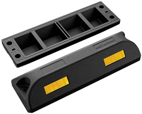 Barriera Parcheggio Nero Ferma-parcheggio In Gomma, Antiscivolo Blocca-marciapiede per Auto con Striscia Riflettente, Blocca-ruota per Auto Camion Rimorchi