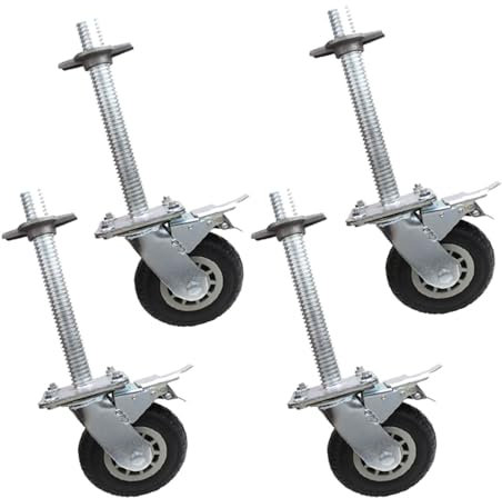 ZMTGLTG Ruedas For Andamios Resistentes De 6 Pulgadas con Doble Bloqueo, Paquete De 4 For Bases De Andamio Ajustables, Silenciosas, Resistentes Al Desgaste Y con Capacidad De Carga.(300mm)