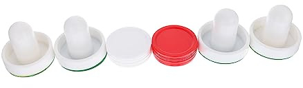 Milisten 2 Sets Plastic Air Hockey Paddles with Pucks Replacement Hockey Accessories Sturdy Table Pushers