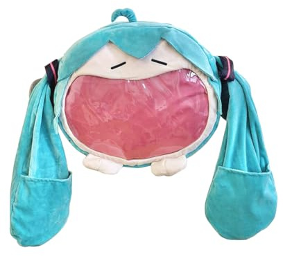 Zhongkaihua Miku plyschväska anime-ryggsäck, axelväska tecknad Miku Merch Bag Miku cosplay stor mun skolväskor resor utomhus vardagsgåvor, Typ 5