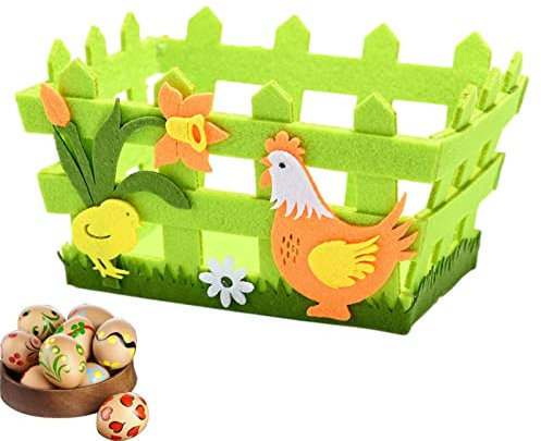 Luckxing la Cesta la Caza del Huevo Pascua | Cestas vacías pequeñas cuadradas Tela no Tejida - Niños Conejos Gallinas Animal Pascua Cesta Pascua Cajas Regalo para niños