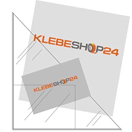 Klebeshop24 pochettes triangulaires autocollantes - avec pochette pour cartes de visite à gauche - coins adhésifs - coins photo transparents - coins à coller (170 x 170 mm, 20 pcs)