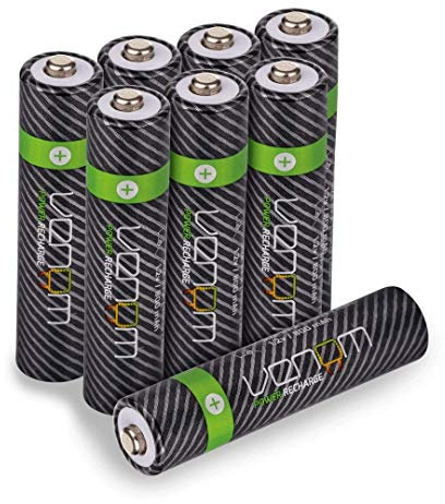 Venom Rechargeable AAA Batteries - High Capacity 800mAh (Pack of 8)