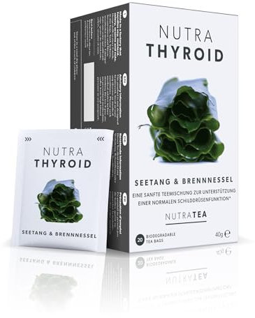 NUTRATHYROID - Thyroid Health Tea | Metabolism Tea - Providing Thyroid Support - Includes Kelp, Bladderwrack & Ashwagandha - 20 Enveloped Tea Bags - by Nutra Tea - Herbal Tea