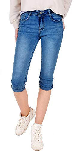 Fraternel Pantalon Jeans Femme Capri Bleu L / 40