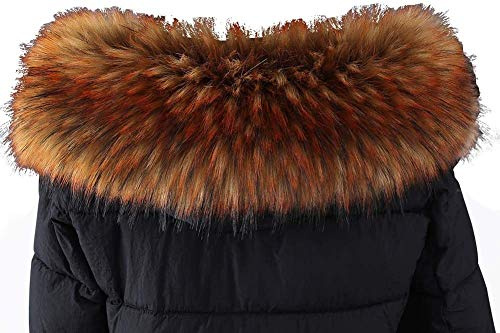 Pelliccia Sciarpa scialli da donna, collo in finta pelle Stola pelliccia Cappuccio in finta pelle rimovibile per cappotto invernale parka giacca con bottoni