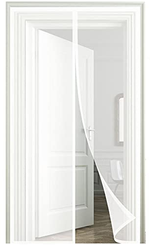 Magnetisches Fliegengitter für Tür，190x255cm (74.8x100.39in) Insektenschutz Balkontür ，Magnet Automatisch Verschließen，Robuster Netzvorhang Halten Sie Fehler Fern,Lässt Frische Luft Herein-Weiß