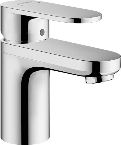 hansgrohe Waschtischarmatur Vernis Blend, Wasserhahn Bad mit Auslauf Höhe 100 mm, mit Zugstange, Badarmatur wassersparend, Chrom