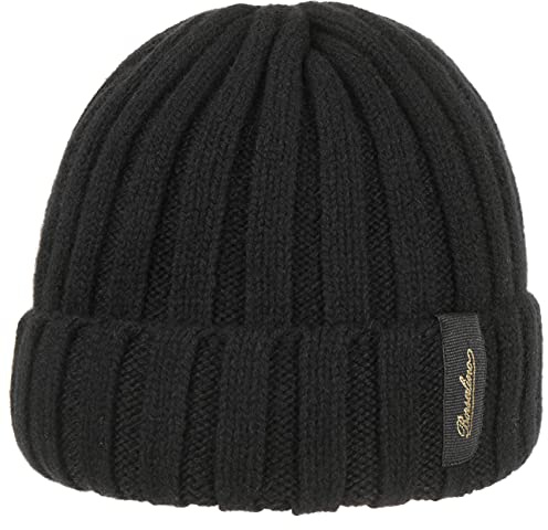 Borsalino Kaschmirmütze Umschlagmütze Strickmütze Wollmütze Damen/Herren - Made in Italy mit Umschlag Winter Herbst-Winter - One Size schwarz