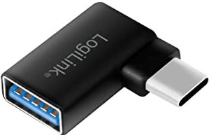 Logilink Adaptateur USB 3.0 [1x Femelle Type A - 1x Mâle Type C] AU0055 Coudé à 90° Vers la Droite