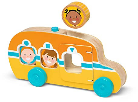 Melissa & Doug - GO Tots Bus Rollen und Fahren mit sammelbaren Charakteren, Holzspielzeug für Kleinkinder, Entwicklungsspielzeug für Säuglinge, ab 12 Monaten