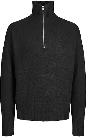 JACK & JONES Male Strickjacke mit Viertelreißverschluss Einfarbig Strickjacke mit Viertelreißverschluss