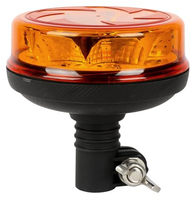 Qiping Naranja Rotativo Beacon LED 12v 24v - Tornillo Fijo - 6 Modes - Luces Stroboscópicas Impermeable - ECE E9, Luce Intermitentes de Emergencia Orange