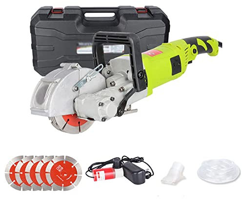 HYQNG 4000W Electric Wall Chaser Wall Groove Cutting Machine Slotting Machine 7500RPM Concrete Cutter Notcher Groover 0-37mm Cutting Depth for Brick Granite Marble