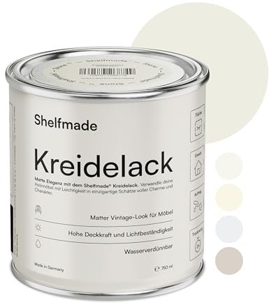 shelfmade Kreidefarbe grau - Beigegrau - Holzfarbe DIY - Holz - Chalk Paint für Möbel matter Look - Holzlack matt