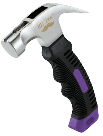 Mr. Pen- 8oz Purple Camping Hammer - Claw, Stubby, Tack, Magnetic, Small for Women, Nail - Tool