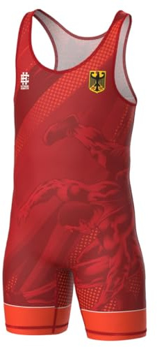 Extreme Hobby - Ringertrikot für Kinder der Deutschen Nationalmannschaft professioneller Kompressionsanzug für Wettkämpfe, Wrestling Singlet