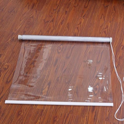 X1NGFU Transparentes Wasserdichtes Rollo,PVC Rollläden Durchsichtige Rollos,Klare Reißfeste Wetterfeste Rollos,Kunststoff Regenschutz Rollos,Seitenzug-Rollo für Außen,Breite X Höhe (170cm x 180cm)