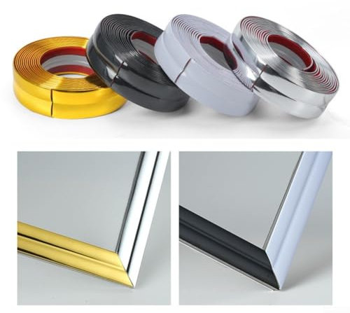 Flexible Zierleiste, 6 m x 2 cm, Deckenleiste, zum Abziehen und Aufkleben, Eckenschutz, Wandverkleidung, für Wohnzimmer, Schlafzimmer, Küche, Badezimmer (6 m x 2 cm, weiß)