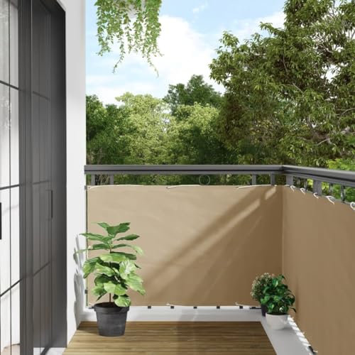 LLEZKBR Balkonsichtschutz Oxford Stoff 90x600cm beige