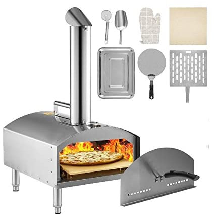 12quot;Forno for pizza portatile a legna in acciaio inossidabile for uso alimentare for barbecue all'aperto, picnic, cottura di pizza, pane, gamberetti, salsiccia