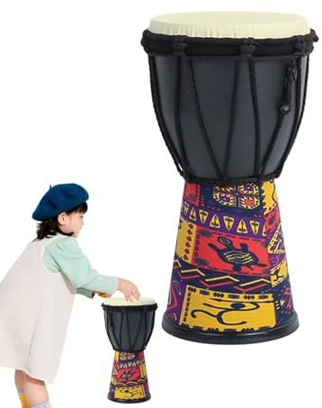 Tambor - Bongo tallado a mano, percusión tradicional, portátil, vintage, profesional, para niños, adultos, principiantes, tambor árabe ideal para regalo de clase musical