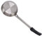 Nikou Cuchara de salsa, multiusos de acero inoxidable de grado alimenticio de 6 onzas, cuchara medidora para cocina, negra, cuchara sin agujeros, ideal para pizza y sopa