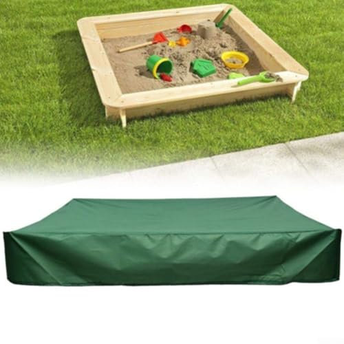 Copertura per sabbiera per esterni, impermeabile, antipolvere, quadrata, con coulisse, per sabbiera e piscina, per varie attività all'aperto (verde)