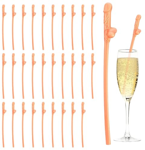 EIHI 30 Stück penis strohhalm, Penis-strohhalme, Hartplastik strohhalme