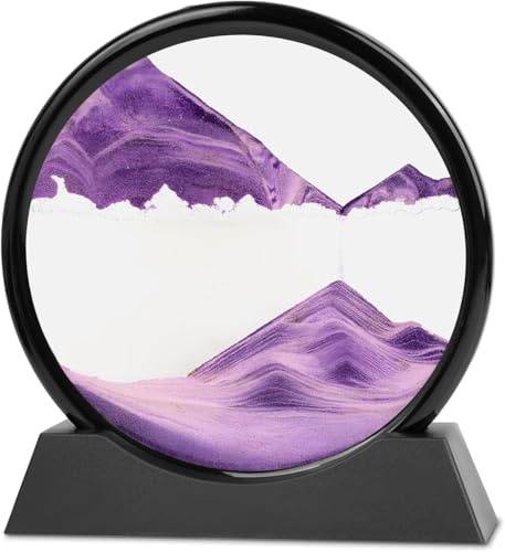 RCQD Sablier Decoratif Cadre Sable Mouvant 3D art du en mouvement Peinture de Qui Coule Convient pour Kits de pour Enfants Cadeaux (Violet,7)