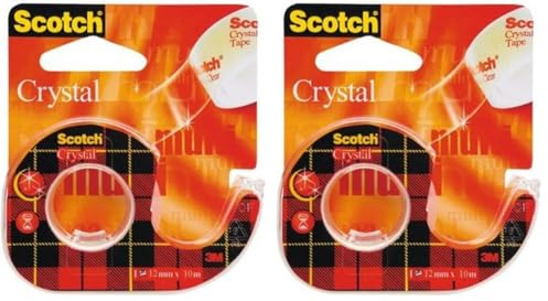 Scotch™ 600H1210 cristal set de 1 rouleaux de ruban adhésif 12 mm x 10 m (Lot de 2)