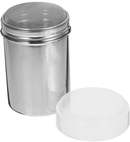 SHINEOFI Dispensador de Azúcar Glas de Acero Inoxidable 304 Cedazo Fino y Tapa Espolvoreador Reutilizable para Cacao en Polvo Chocolate Canela y Café Herramienta Versátil para Hornear