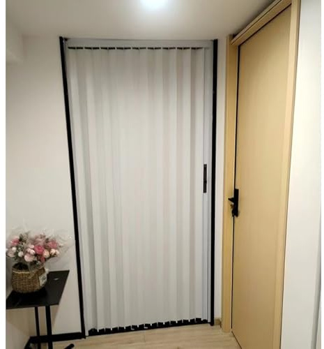 Porta A Libro Bianca Porte A Soffietto Interne In Alluminio A Soffietto, Altezza 180 190 200 210 Cm, Porta A Libro Scorrevole Invisibile Per Bar/Mansarda(60x200cm)