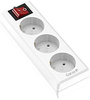 Garza - Reiher 420026 Power-Base sciolta, 6 prese Schuko, con interruttore, colore, bianco, medio (senza cavo)