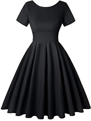 MINTLIMIT Women's 1950s Retro Vintage Cocktail Party Short Sleeve Swing Dress