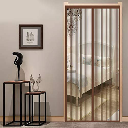 CHBIN Fliegennetz Vorhang 130x215cm Magnet Thermo Fliegengitter Tür Insektenschutz für Flure/Türen/Windows/Wohnzimmer, Brown
