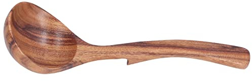Schöpfkelle aus Holz für Antihaft-Kochgeschirr, einfache Schöpfkelle aus Akazienholz Kleiner gebogener Löffel