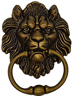 2 Stück Antiker Löwen-Türklopfer Löwenkopf Türgriff Vordertürgriff Zugring Zinklegierung Türgriff (Bronze)