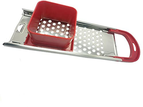 Stainless Steel Spaetzle Maker, Traditional German Egg Noodle Maker Pasta Maker with Comfort Grip Handle for All Types of Pots(Red)
