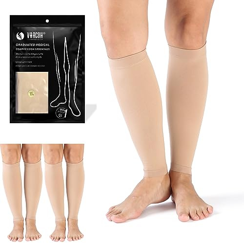 VARCOH Kompressionsstrümpfe Herren, 2 Paar, Wadenkompressionsstrümpfe klasse 2, Wadenbandage, Kompressionsstrümpfe Damen Ideal für Schwellungen, Krampfadern…