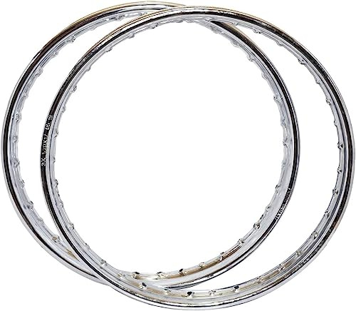 Llantas de acero cromado de 17 x 1,4 y 17 x 1,2 con 36 radios compatibles con Cub de 50 cc, 70 cc, 90 cc, 110 cc