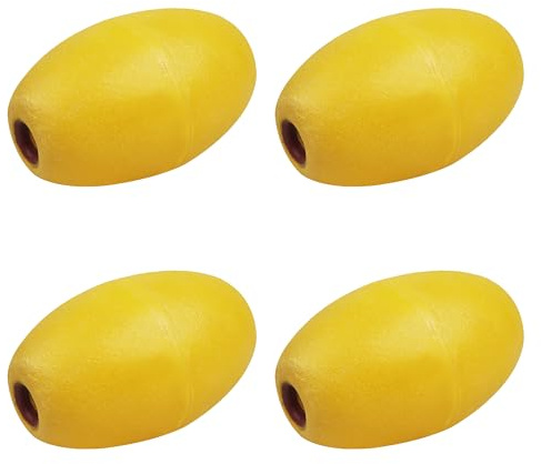 Rope Floats Marine Buoy Float, 4pcs Fishing Marker Buoy EVA Yellow Boat Accessory Kayak Canoe Drift Anchor Floating Ball for Tow Rope Throw Line Dock Marine Accessories (YELLOW, L*W-13.5*9cm)