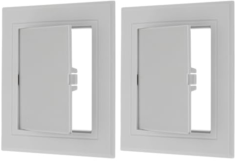 PATIKIL 5x5 inch(115x115mm) Removable Hinged Access Panel, 2 Pcs ABS Plumbing Access Doors Easy Wall Hole Cover for Drywall Plumbing Electrical Cables Wiring, Grey