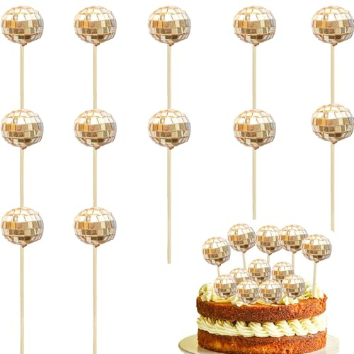 Decorazioni Torte Discoteca, 12 decorazioni per torte a forma di palla da discoteca, decorazione per torte, palline da discoteca, decorazioni per torte a tema discoteca, feste a tema anni '70 (B)