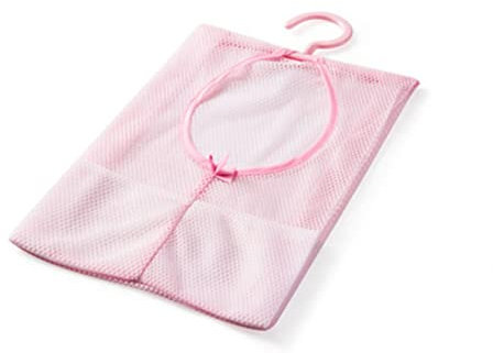 BUGUUYO Borsa a Rete Per Mollette Multiuso Gancio Rosa, Sacco Per Stendere i Panni in Materiale Robusto, Portaoggetti Per Cucina e Bagno, Per Asciugare Intimo e Calzini