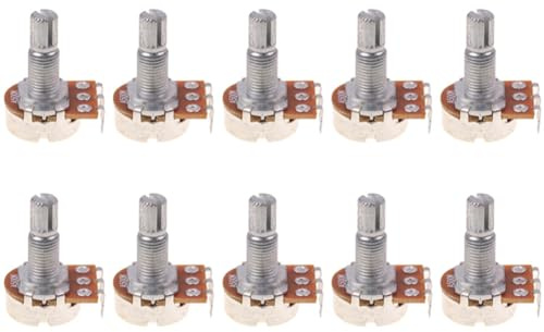 Qusedwey A500K Potentiometer Spline Kleiner Topf E-Gitarre Effekt Amp Ton Lautstärke 18mm Langlebig Einfach zu Installieren Einfach zu Bedienen