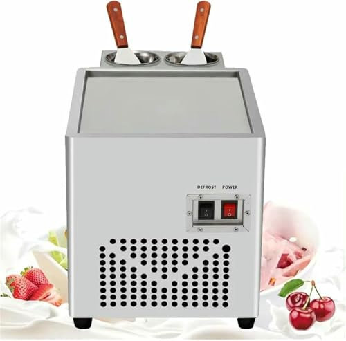 VYUJHNBG Macchina per Gelato Fritto Commerciale, Macchina per Gelato Fritto allo Yogurt, Macchina per Gelato Automatica con 2 rulli per Gelato