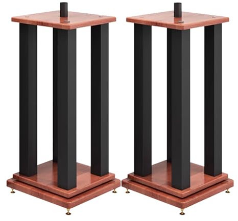Supports d'enceintes au sol pour une expérience audio améliorée – Hauteur réglable pour home cinéma et haut-parleurs d'étagère, compatible avec haut-parleurs satellite, 38 x 38 x 115 cm, modèle B2