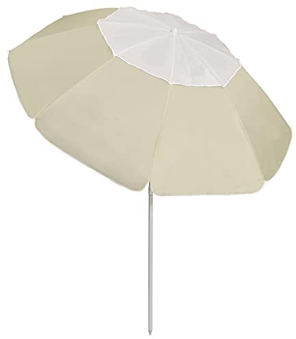 Eleganz Parasol de plage jaune sable 300 cm – Grand parasol en polyester pour plage, jardin et terrasse – Protection UV, coupe-vent et durable, 100 x 140 cm
